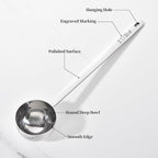 Long Handle Coffee Scoop: 8.6 Inch 18/8 Stainless Steel 2 Tablespoon Metal Measuring Spoon Tbsp Scoop for Coffee Beans, Grounds Coffee, Coffee Powder, Tea, Tall Jars (2Tbsp/30ml)