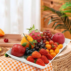 Serving Tray Platter, 4 Pack Food Tray for Veggie Fruit Snack Dessert Cookie Cheese, Food Trays for Party Supplies Display, Plastic Platters for Serving Food, Large White Trays, BPA Free