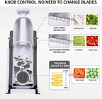 5-in-1 Safe Mandoline Slicer – Compact Foldable Vegetable & French Fry Cutter Mandoline Food Slicer Adjustable Thickness from 0.1 to 8mm for Kitchen, Ideal for Fruits, Vegetables, and Potatoes