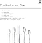 Silverware Set for 24 – 18/10 Stainless Steel Flatware, Mirror Finish, Dishwasher Safe, Durable and Elegant, Rust Resistant, Perfect for Entertaining (120-Piece Set, Fidenza)