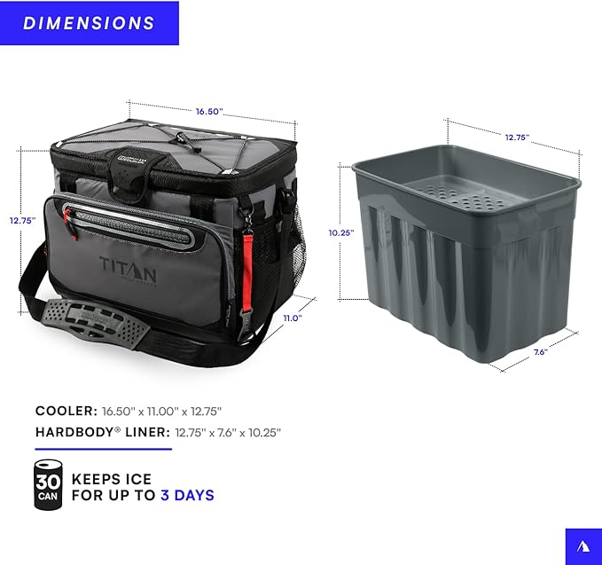 Titan by Arctic Zone 30 Can Zipperless Soft Cooler with HardBody Liner
