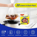 Slow Cooker Liners,6-10 Quart Cooking Bags Extra Large Size 14"x 22", Disposable Slow Cooker Bags Oval For Crock Pot 20 PCS