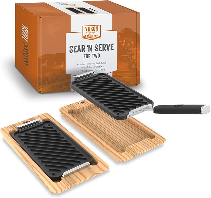 Yukon Glory™ SEAR 'N SERVE Set (BBQ Cast Iron Grill Pan Set)