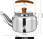 Chandler 3.12 Liter Tea Pots, Vintage Tea Kettle - 0.4mm Stainless Steel Pot - Hard to Dent | Ergonomic Handle with a Cool Grip | Portable Tea Kettle For Camping (Silver Colour)