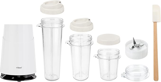 Tribest PB-410WH-A Personal Blender II, Small Blender for Shakes and Smoothies with Portable Blender Cups, White