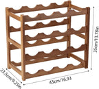 Wine Rack Storage,Bamboo Wine Racks Cabinet Shelf,4-Tier 16 Bottles Freestanding Wine Bottle Holder for Basement,Kitchen,Countertop