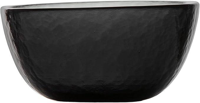 FORTESSA Los Cabos Tableware, 16-Piece Glass Dinnerware Set with 4 Dinner Plates, 4 Salad Plates, 4 Coupe Bowls and 4 Cereal Bowls, Dishwasher-Safe Glass Plate Set, Shadow Black