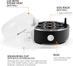 Elite Gourmet EGC115B Easy Egg Cooker Electric 7-Egg Capacity, Soft, Medium, Hard-Boiled Egg Cooker with Auto Shut-Off, Measuring Cup Included, BPA Free, Classic Black