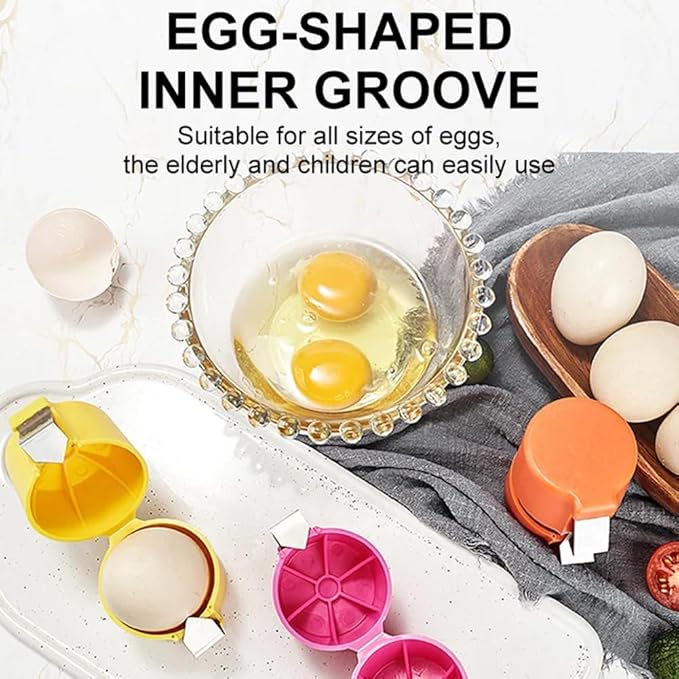 3PCS Egg Shell Opener Egg Cracker Tool for Raw Eggs Egg Topper Cutter Hard Boiled Egg Peeler Cube Egg Separator Stainless Steel Eggshell Breaker Multifunctional Raw Eggs Cracking Tool Kitchen Gadgets