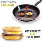 4 Pack Egg Rings,Stainless Steel Frying Ring Tool Non Stick Egg Frying Rings with Folding Handles and Oil Brush for Cooking Breakfast Sandwich Burger(COLOR:black)