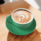 Porcelain Coffee Cup with Saucer 220ml/7.3oz for Cappuccino, Latte, and Tea, Cyan