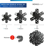 Dual-Use Silicone Pan Protectors for Stacking & Trivets for Hot Dishes | Silicone Trivet Mat | Perfect for Pot and Pan Protectors For Stacking | Cookware Protectors For Stacking (M-BLK/GREY)