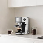 VEGETA Espresso Machine with Milk Frother, Small Coffee Maker 20 Bar with 40oz Removable Water Tank, Stainless Steel Coffee Machine for Cappuccino & Latte, Silver