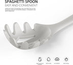 Large Silicone Cooking Utensils Set - Heat Resistant Silicone Kitchen Utensils for Cooking w Wooden Handles, Spatula Set, Kitchen Utensil Gadgets Sets for Non-Stick Cookware, BPA Free (Cream White)