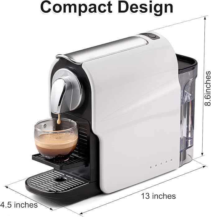Espresso Pod Machine for Home, Capsule Coffee Maker for NS Original Pods, 20 Bar High Pressure Pump, 22oz Removable Water Tank, Adjustable Cup Tray, 1350W