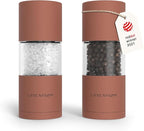 LARS NYSØM Salt and Pepper Grinder Set I Salt and Pepper Mills with Adjustable Ceramic Grinder 2 pieces I Manual Design Spice Mill Set (Brick Red)
