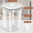 Airtight Rice Container 25 Lbs, Clear PET Plastic Food Storage Container Bin For Flour Sugar, Dry Food Holder with Easy Locking Lid for Kitchen Pantry Organization and Storage
