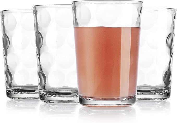 Home Essentials Juice Glasses Set Of 4 Water Tumbler Glasses Cups 7 oz Uses for Juice, Water, Cocktails, and more Beverages. Dishwasher safe…