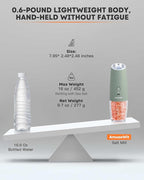 AmuseWit Gravity Electric Salt and Pepper Grinder Set [White Light] USB Rechargeable Automatic Pepper and Salt Mills,Adjustable Coarseness,One-Handed Operation,Sage