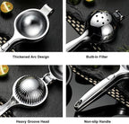 Lemon Squeezer, Heavy Duty Zinc Manual Lemon Juicer, Threaded Groove Fresh Small Oranges Limes Juicer Hand Press Manual Citrus Juicer Press for Home Restaurant Kitchen Accessories Utensils(Sliver)