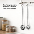 2PCS Coffee Scoop Set,1 Tbsp (15ml) & 2 Tbsp (30ml) Coffee Measuring Spoons,for measuring ground coffee, protein powder, tea,Silver long-handled measuring spoon,for deep jars,coffee bags.