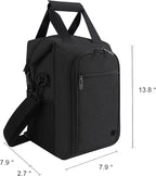 ALLCAMP 4 Bottle Wine Gift Bag - Insulated Tote Cooler, Adjustable Strap, Includes 4 Wine Glasses, Napkins & Corkscrew, Portable Travel Gifting (Black)