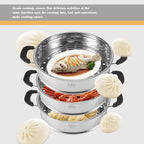 Stainless Steel Steamer Pot 8.6 Inches Round Cooking Rack Food Steamer Basket Insert for Kitchen Dim Sum Dumplings Bun(22cm)