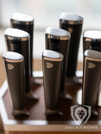 Dalstrong Knife Block Set-8pc-Vanquish Series-Forged High Carbon German Steel-Kitchen Knife Set-Premium Wood Block-Black POM Handle-NSF Certified-Men's Valetines Gift