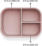 Ali+Oli Silicone Bento Box (Rose) Lunch Box for Kids, Toddlers, Preschoolers & Adults | BPA-Free and Spill-Proof | Ideal for School, and On-the-Go Meals| Perfect for Lunch, Snacks, and Meals