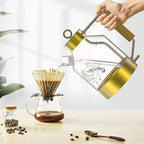 ASCOT Electric Kettle, Glass Electric Tea Kettle Gifts for Men/Women/Family 1.5L 1500W Borosilicate Glass Tea Heater, with Auto Shut-Off and Boil-Dry Protection (Gold)