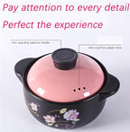Ceramic Casserole Dish, Clay Pot, Ceramic Casserole Dish with Lid Clay Pot Round Ceramic Cookware, Dutch Oven Ceramic Pot Clay Pot For Cooking - Durable, Multi-purpose,Easy To Clean, Non-stick