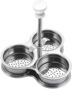 Egg Poachers with 3 Stainless Steel Grids, Non Stick Pocket Egg Cups for Quick, Easy, and Nutritious Breakfast