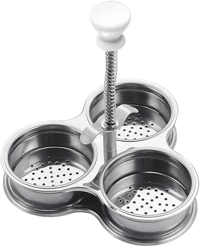 Zerodis Egg, Stainless Steel Nonstick Poached Egg Maker Egg Boiler Cup Egg Cooker Gift to Father Mother Friends (Silver)