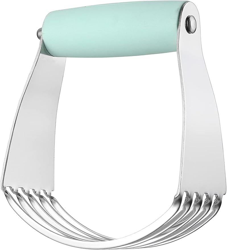 Spring Chef Dough Blender, Top Professional Pastry Cutter, Heavy Duty Baking Tool with Stainless Steel Blades, Medium Size, Mint