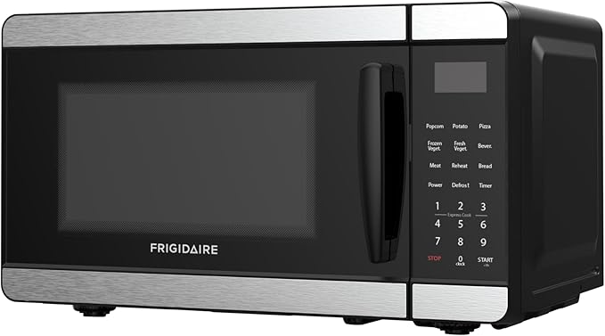 Frigidaire Countertop Microwave - Digital Control Panel - 6 Auto Cooking Settings - 10 Power Levels - Child Safety Lock - 0.7 Cu. Ft., Stainless Steel