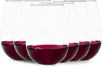 Voted New York Times Best Stemless Glass 2017, Elegant, Thin, European-Made,100% Lead-Free Crystalline Stemless Wine Glasses, Set of 6, 17 Fl Oz, Perfect for Sprits, Cocktails, Water, and Smoothies