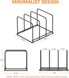 Kitchen Cabinet Organizer - Steel Cookware Rack, Divided Holder with 3 Slots for Skillets, Baking Tray and Chopping Board - Pan Storage (2.2 Inch Width Slots)