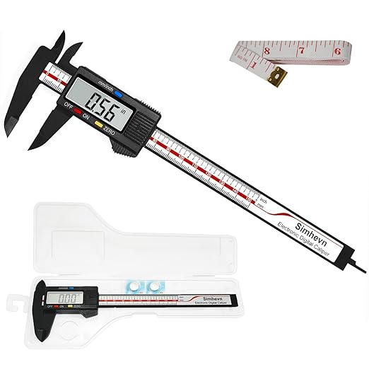 Electronic Digital Caliper and Measuring Tape,6 Inch/150mm Digital Micrometer with Large LCD Screen, Easy Switch from Inch/mm，60 Inch/150cm Measuring Tape for All-Purpose Household