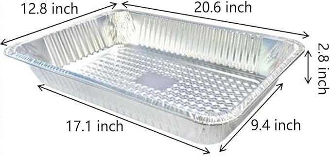 Mistari Deep Foil Pans 21x13 Aluminum Pans Large Disposable Food Containers Extra Heavy Duty Chafing Trays for Baking, Cooking, Heating, Storing, Prepping Food Silver, No Lids (30)