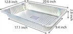 Mistari Deep Foil Pans 21x13 Aluminum Pans Large Disposable Food Containers Extra Heavy Duty Chafing Trays for Baking, Cooking, Heating, Storing, Prepping Food Silver, No Lids (30)