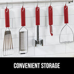 GORILLA GRIP Patented BPA-Free Sharp Stainless Steel Swivel Vegetable Peeler, Comfortable Handle Potato Peelers, Smooth Peeling, Peel Carrots Apple, Includes Blade Cover, Kitchen Tool, Red