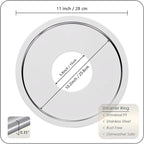 Stainless Steel Steamer Adapter, Fits 7 to 10 Inch Bamboo Steamer Basket, Steaming Ring for Asian Food, Cooking Dumpling, Dim Sum, Rice, Veggies, Vegetable, Chinese Steam Pot