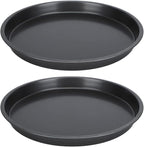 12 Inch Pizza Pan for Oven, 2 Pack Nonstick Round Heavy Duty Aluminum Pizza Baking Tray, Restaurant Style Deep Dish Pizza Pan with Rolled Edge & Warp Resistant (Thickened Crisper Pan)