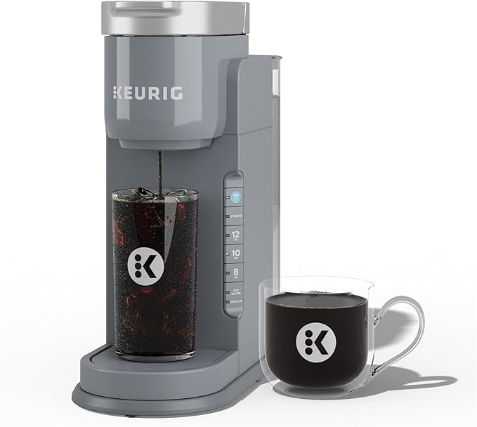 Keurig K-Iced Single Serve Coffee Maker – Brew Over Ice Button, Compact Design, Perfect Holiday Gift for Iced Coffee Lovers, Gray
