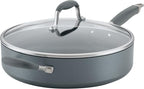 Anolon Advanced Home Hard Anodized Nonstick Sauté Pan with Helper Handle and Lid, 5 Quart - Moonstone