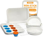 Nonstick Baking Pans Set, 19 PCS Stackable Bakeware Sets, Oven Pan Set Includes Baking Tray, Cookie Sheet, Cake Pans, Loaf Pan, Muffin Pan, Silicone Cups