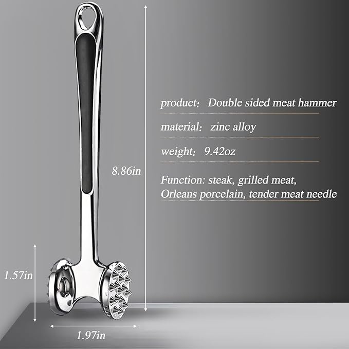 2-piece set meat tenderizer,meat tenderizer tool,meat mallet,Tenderizes meat, makes steaks evenly thick, helps marinate and shortens cooking time