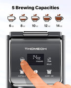 K Cup Coffee Maker With Bold Setting, Single Serve Hot & Iced Coffee Maker for K-Cup and Grounds, 52oz Removable Reservoir, 6 to14oz Brew Sizes, Pod Coffee Machine With Reusable Filter, Gray