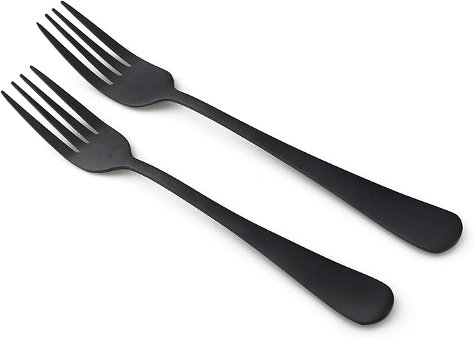 24-Piece Stainless Steel Flatware Set, Matte Black Finish, Service for 4