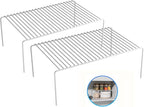 Large(15.7 x 9.4 inch)White Cabinet Storage Shelf Rack Set of 2, Rustproof Metal Wire Kitchen Counter Organizers and Storage, Spice Organization for Cabinet, Plate, Dish, Pantry, Bathroom, Fridge
